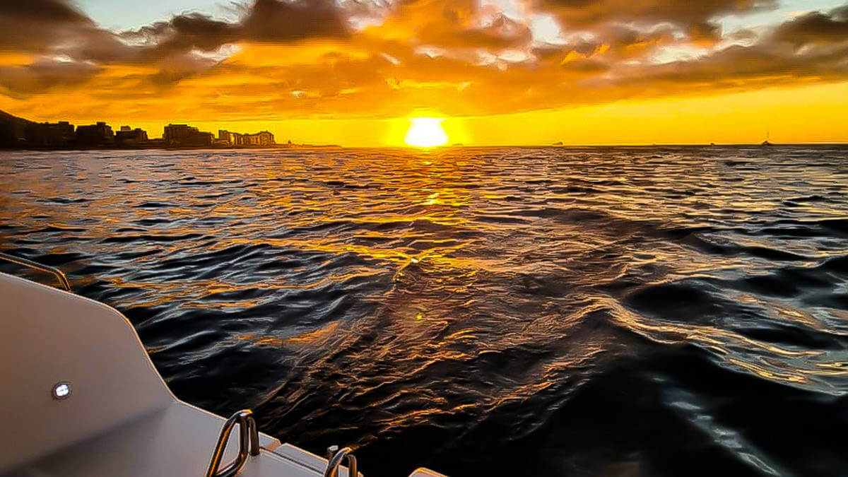 Enjoy an epic Cape sunset onboard the MIRAGE catamaran