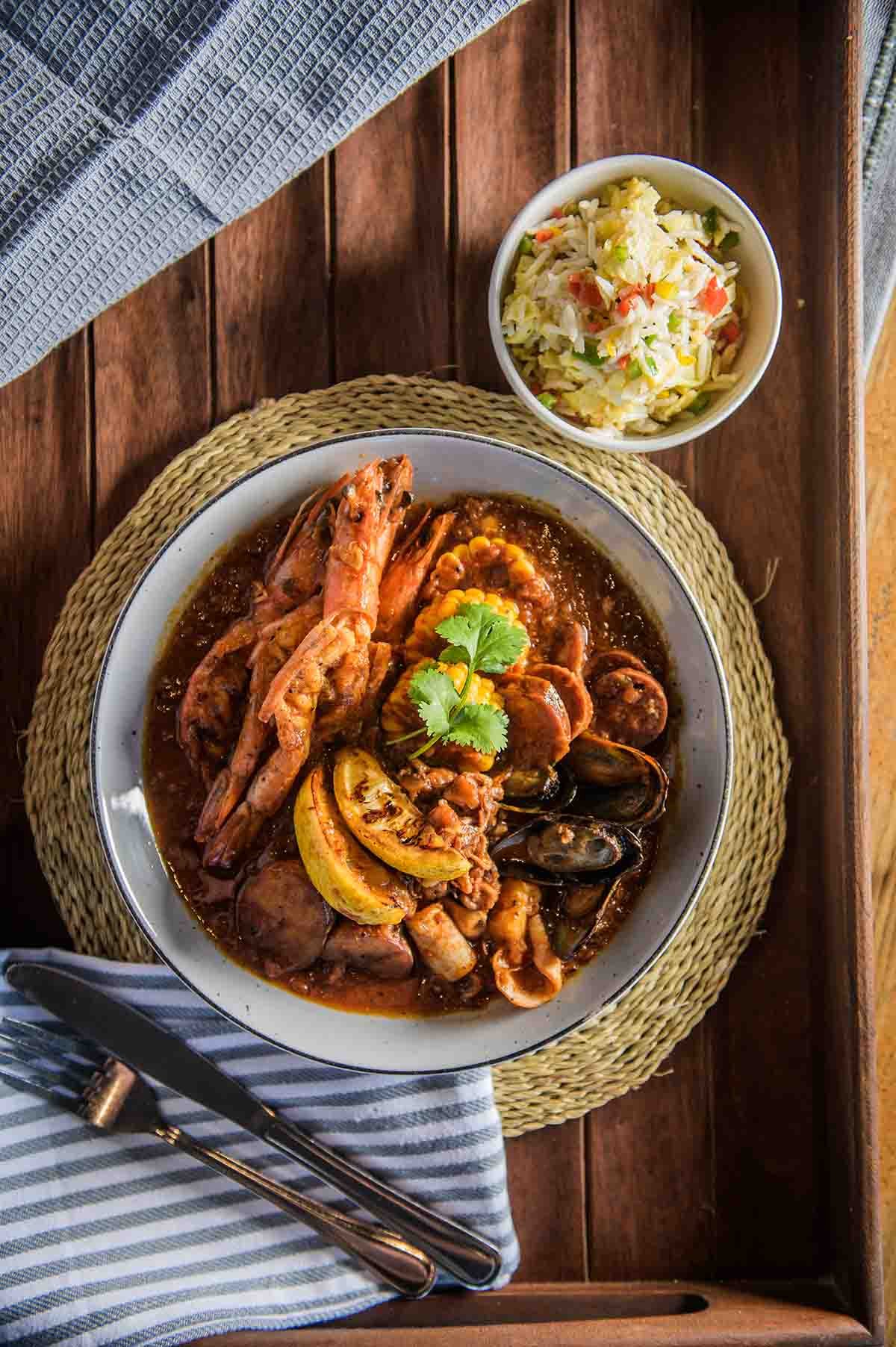 FIG TREE SEAFOOD BOIL WITH FRIED RICE recipe