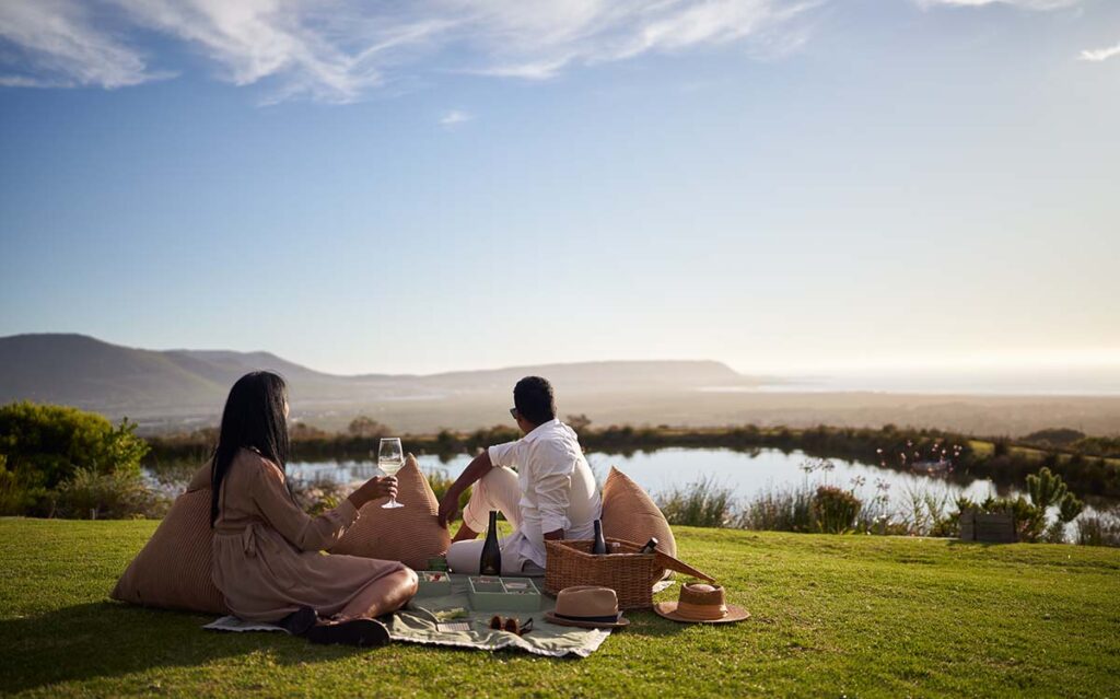 Get outdoors and picnic on the grass at Cape Point Vineyards
